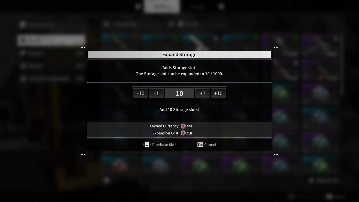 Comment augmenter la capacite de stockage dans The First Descendant Acheter des emplacements de stockage The First Descendant