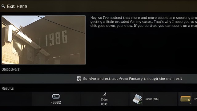 Comment terminer Exit Here dans Escape from Tarkov Comment terminer Exit Here dans Escape from Tarkov