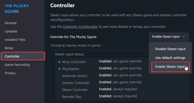 Comment resoudre les problemes de manette The Plucky Squire sur Comment resoudre les problemes de manette The Plucky Squire sur