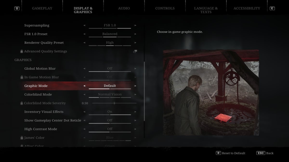 1729116499 277 Silent Hill 2 Remake tous les filtres et comment Silent Hill 2 Remake Mode de filtre par défaut