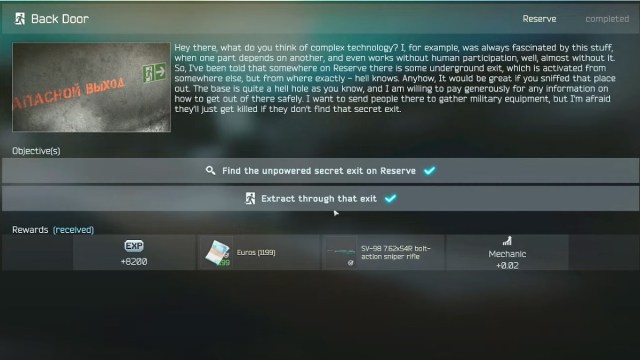 Comment terminer la porte derobee dans Escape from Tarkov Comment terminer la porte derobee dans Escape from Tarkov