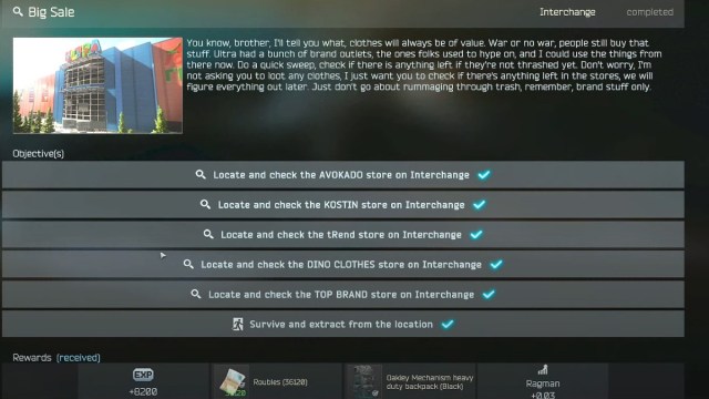 Comment terminer une grande vente dans Escape from Tarkov Comment terminer une grande vente dans Escape from Tarkov