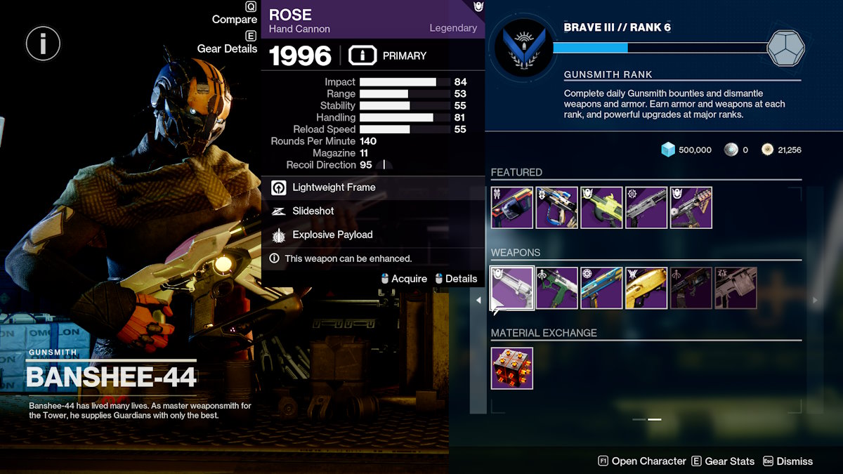 Comment reclamer des armes God Roll gratuites dans Destiny 2 Destiny 2 Armurier