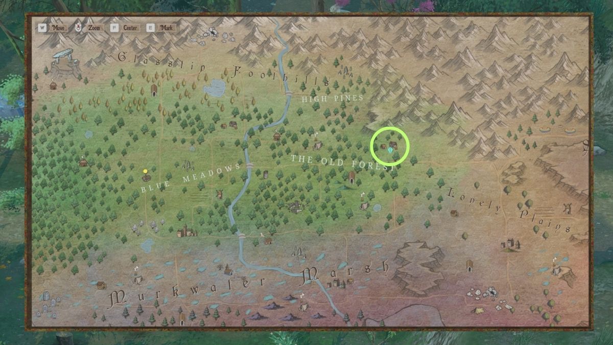 Mirthwood – Guide des raisins aigres Vinters Vale Winery Mirthwood Carte