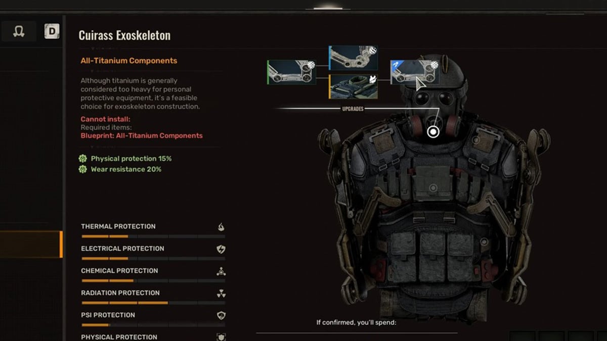 Stalker 2 le technicien ne peut pas installer cette Le technicien ne peut pas installer l’amélioration de l’exosquelette Cuirass dans Stalker 2