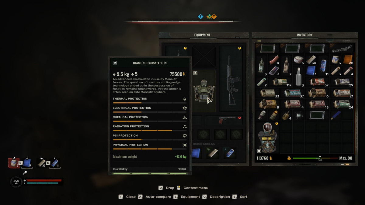 1733336414 834 10 meilleurs ensembles darmures dans Stalker 2 et comment les Statistiques de l’exosquelette Diamond