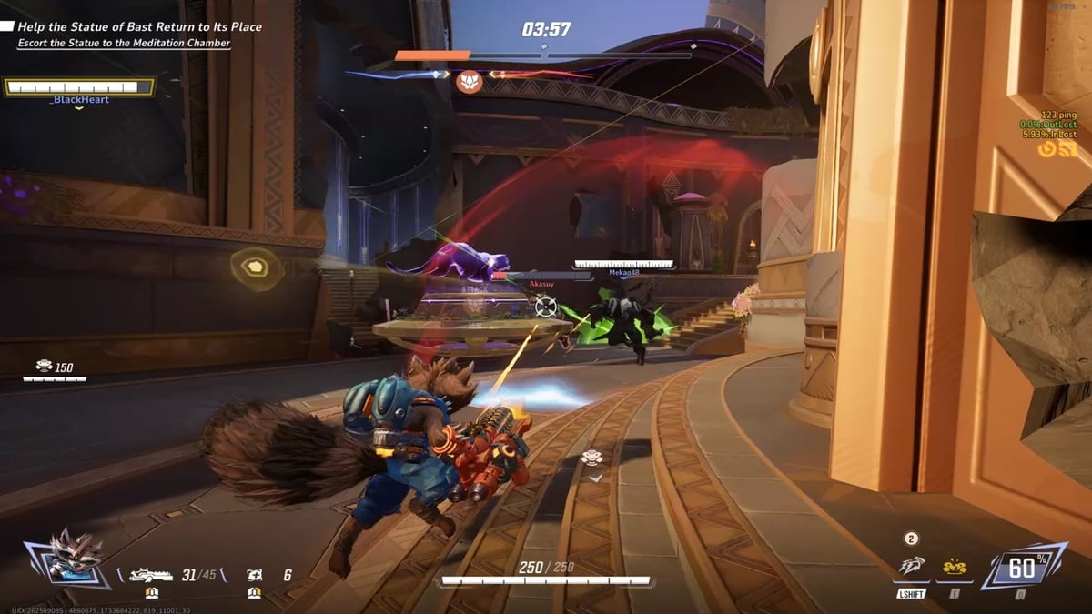 1733771640 717 Marvel Rivals 7 meilleurs strateges et comment les jouer Rocket attaquant les ennemis dans Marvel Rivals