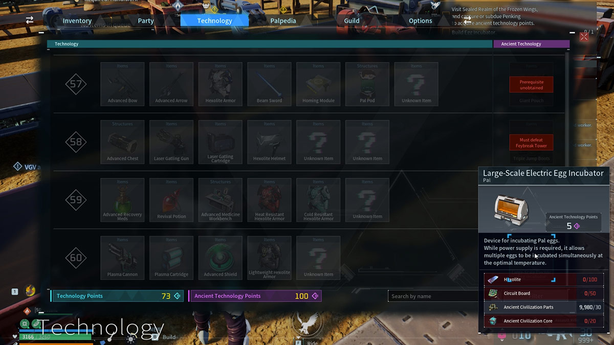 1735197178 367 Palworld Comment obtenir le noyau de lancienne civilisation Fabrication d’un incubateur d’œufs électriques à grande échelle à l’aide du noyau de l’ancienne civilisation dans Palworld