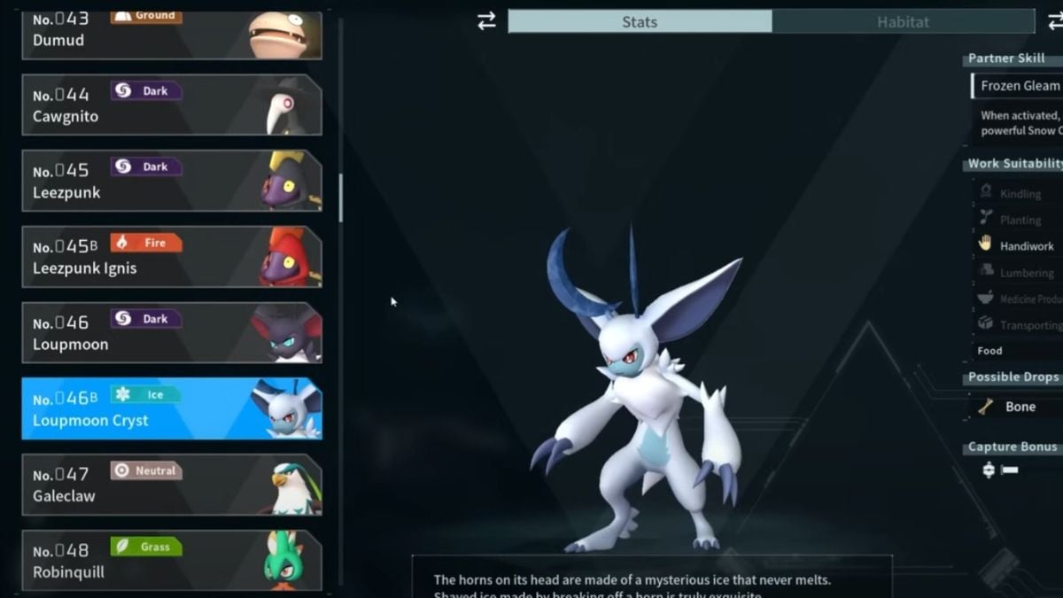 1735578418 625 Palworld Liste de tous les amis de Feybreak et Cristal de Loupmoon