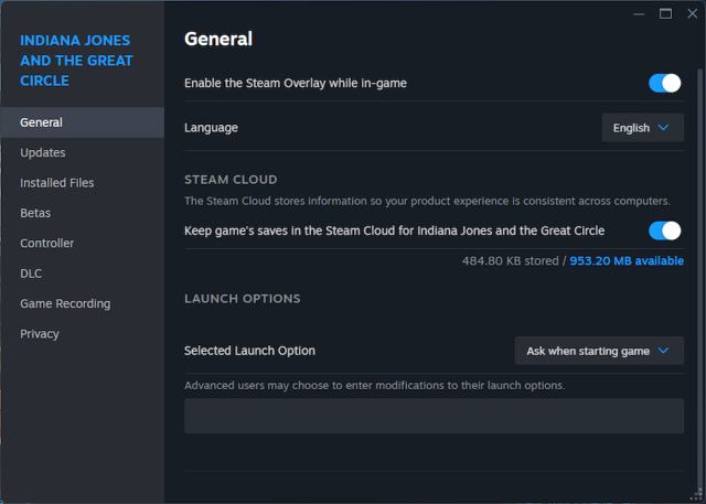 Indiana Jones et le Grand Cercle Enregistrer lemplacement du fichier