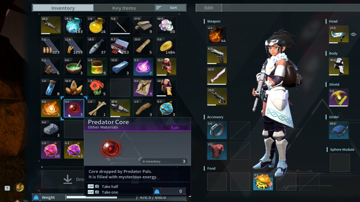 Palworld Comment obtenir des noyaux de predateur Predator Core dans l’inventaire d’un joueur