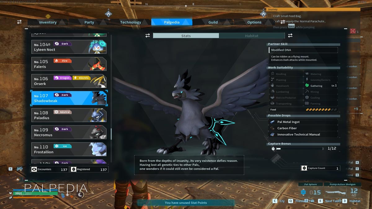 1736241877 293 Palworld 12 montures volantes les plus rapides a avoir Statistiques de shadowbeak dans Palworld