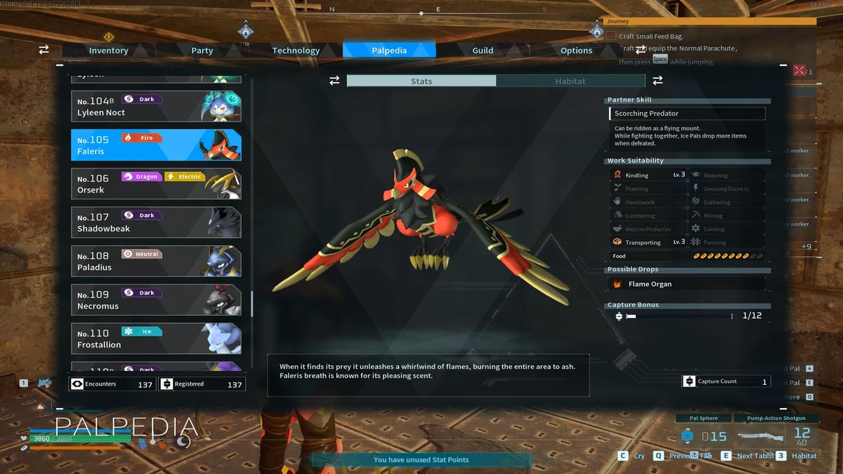 1736241878 305 Palworld 12 montures volantes les plus rapides a avoir Statistiques de Faleris dans Palworld