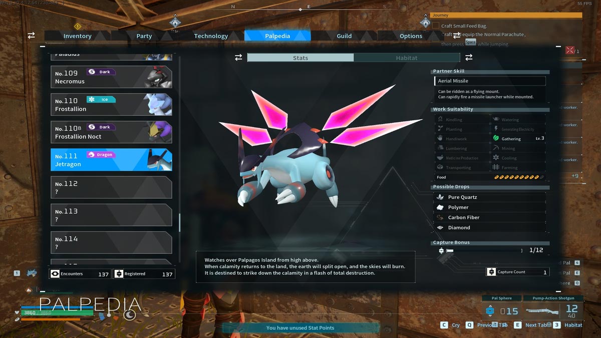 1736241883 344 Palworld 12 montures volantes les plus rapides a avoir Statistiques du Jetragon dans Palworld