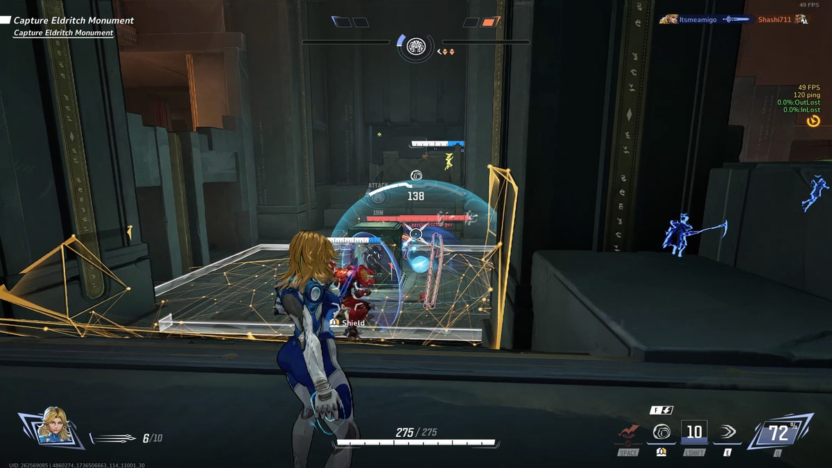 1736521706 749 Guide Marvel Rivals Invisible Woman – Meilleurs conseils et composition Susan Storm utilise Vortex psionique dans un groupe d’ennemis