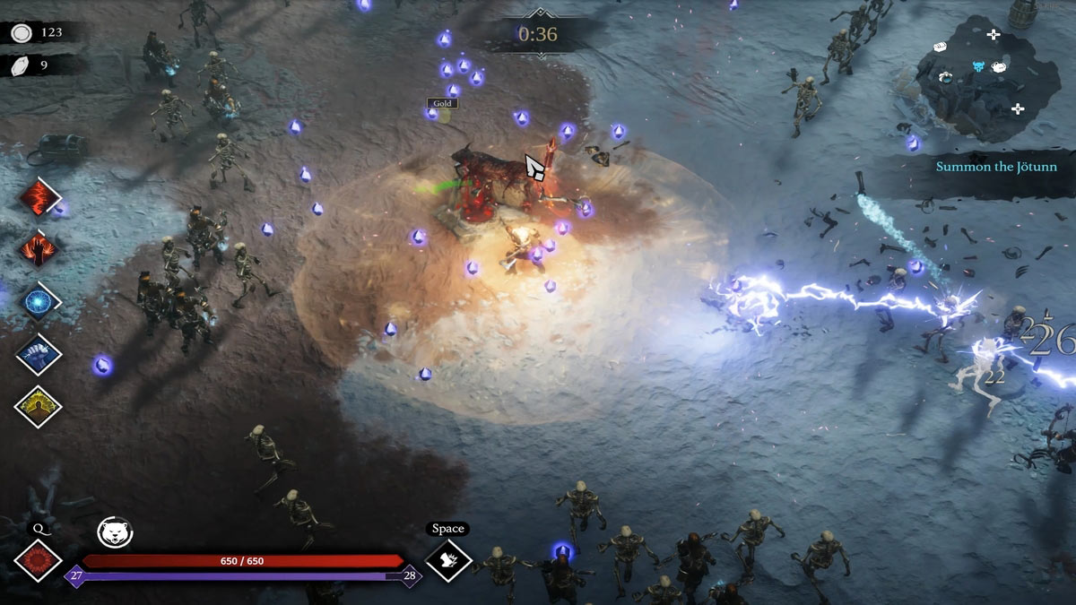 1737816703 707 Jotunnslayer Hordes de Hel 12 meilleures capacites divines Boule de foudre zappant les ennemis compétence divine dans Jotunnslayer Hordes of Hel