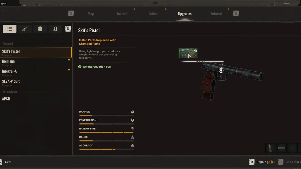 1738166281 233 Stalker 2 Weapon Tier List les meilleures armes classees Le pistolet de SKIF dans Stalker 2