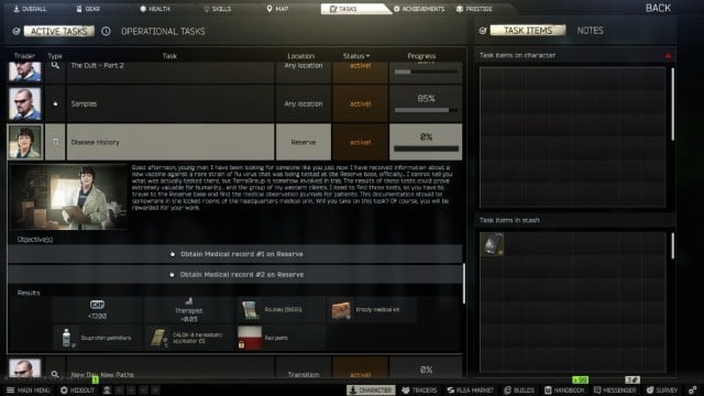 Comment completer lhistorique de la maladie dans Escape from Tarkov Comment completer lhistorique de la maladie dans Escape from Tarkov