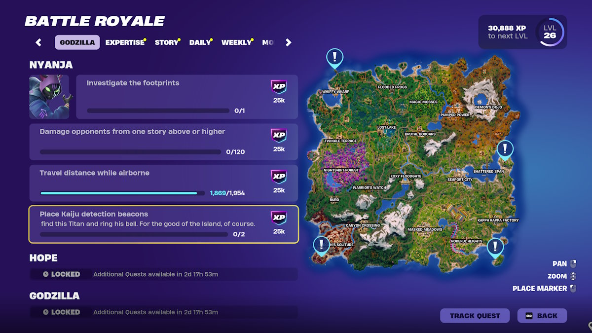 Comment placer des balises de detection Kaiju dans Fortnite Fortnite Kaiju Balise de détection