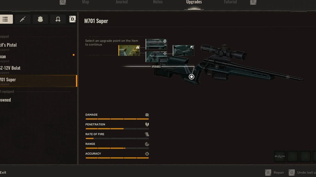 Stalker 2 Weapon Tier List les meilleures armes classees Statistiques du M701 dans Stalker 2