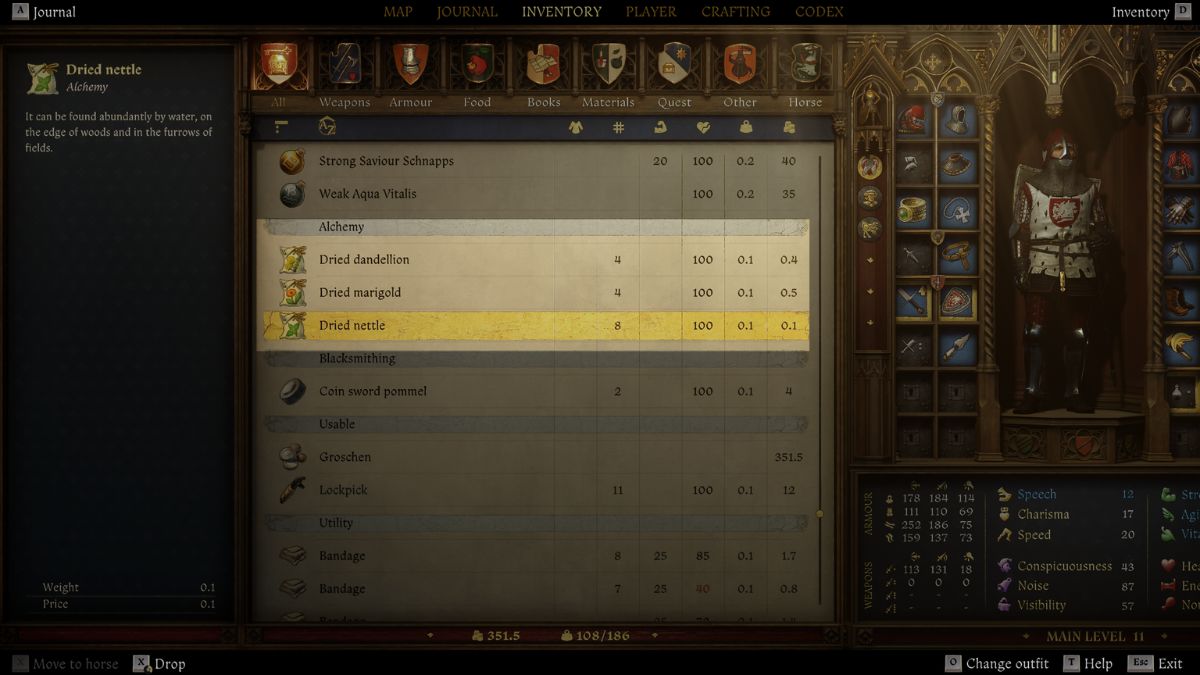 1739644632 910 Comment obtenir Belladonna dans Kingdom Come Deliverance 2 Herbes séchées en inventaire