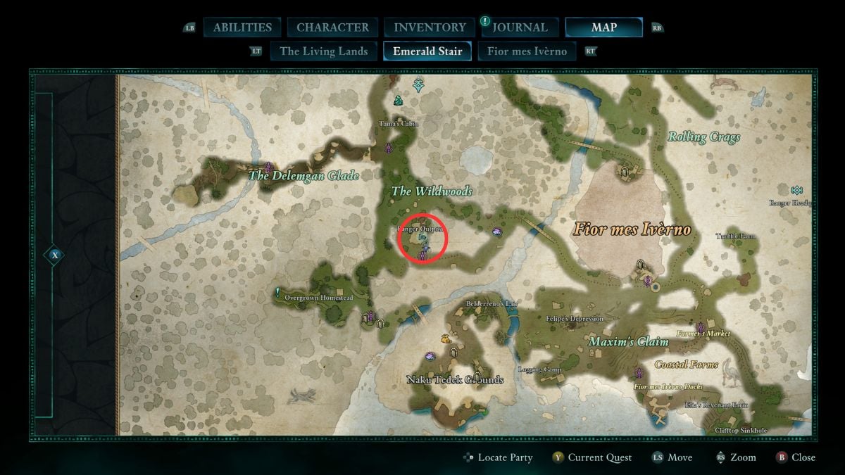 1740144910 759 Comment obtenir toutes les capacites divines dans Avowed Escalier d’émeraude ancienne carte de mémoire