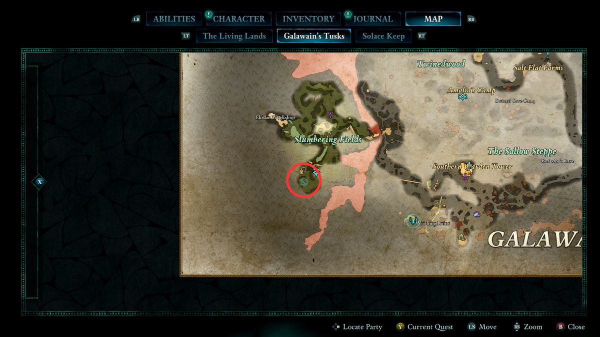 1740144911 908 Comment obtenir toutes les capacites divines dans Avowed Carte de mémoire ancienne de la défense de Galanains