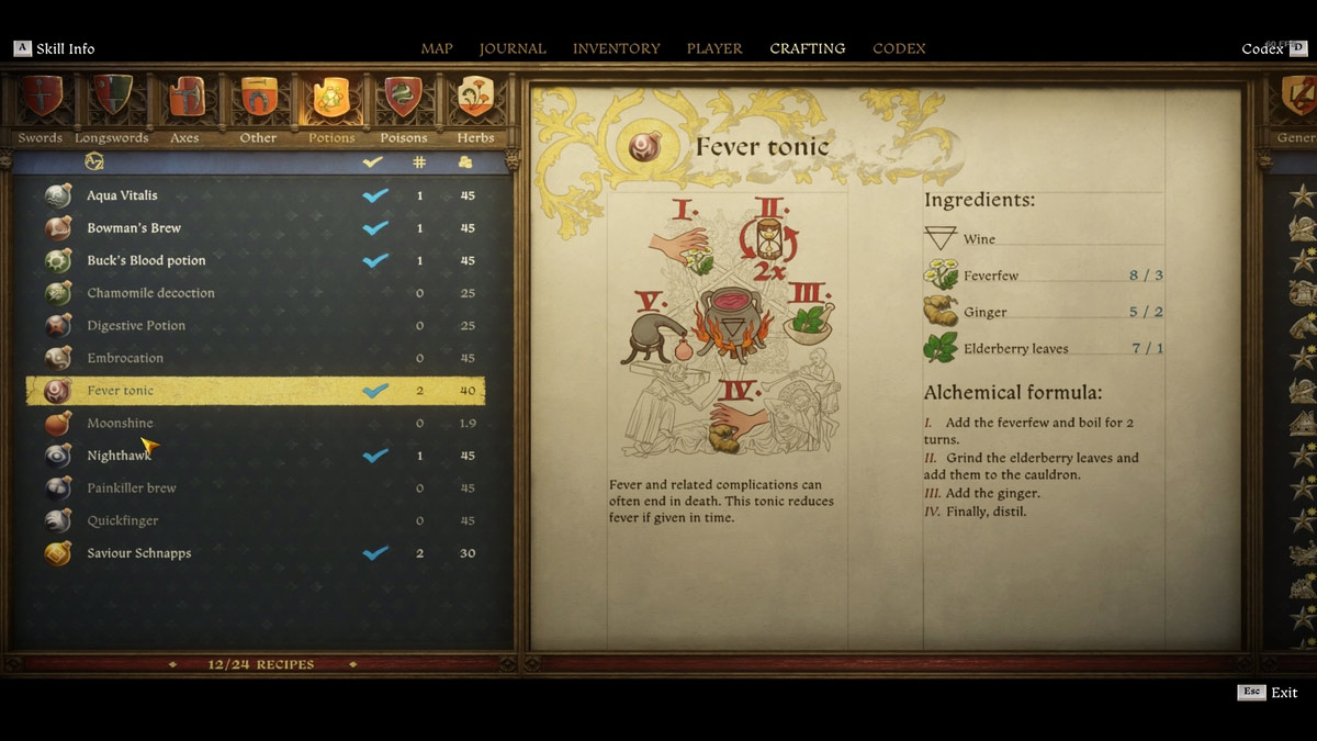 Comment obtenir des herbes Fever Tonic et une potion dartisanat Formule Fever Tonic dans Kingdom Come Deliverance 2