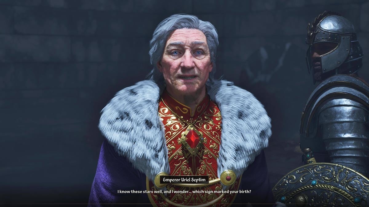 Un joueur ayant la possibilité de choisir son signe de naissance dans The Elder Scrolls IV : Oblivion Remastered