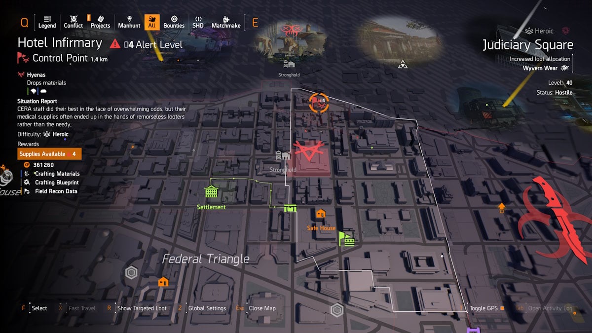 Agent Kelso Scout 11 Chasse a lhomme Solutions Division 2 Infirmerie de l’hôtel Judiciary Square