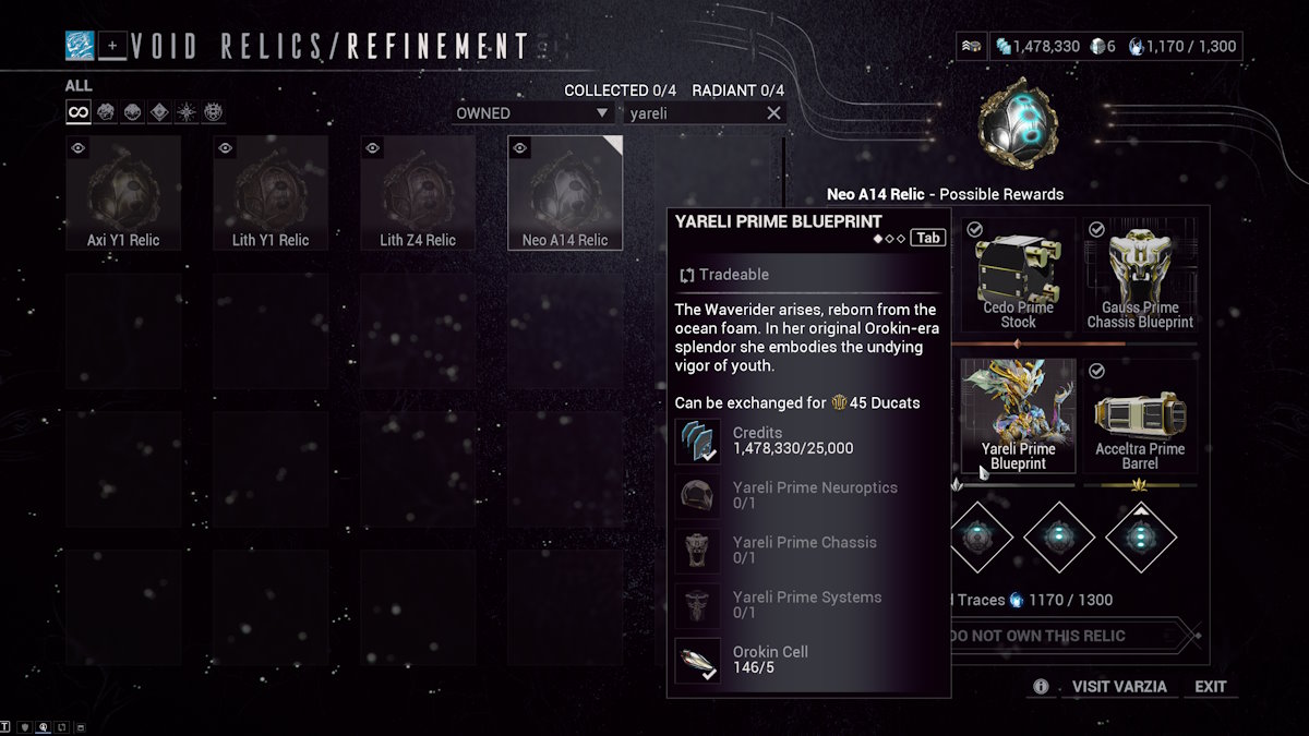 Comment obtenir Yareli Prime dans Warframe Reliques de Warframe Yareli Prime