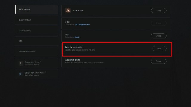 Comment reinitialiser votre compte dans Escape from Tarkov Comment reinitialiser votre compte dans Escape from Tarkov