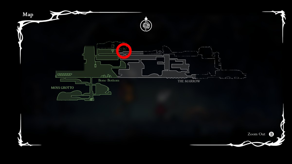 1757010796 409 Comment ouvrir la carte dans Hollow Knight Silksong Hollow Knight Silksong Shakra emplacement de la carte hihglighted