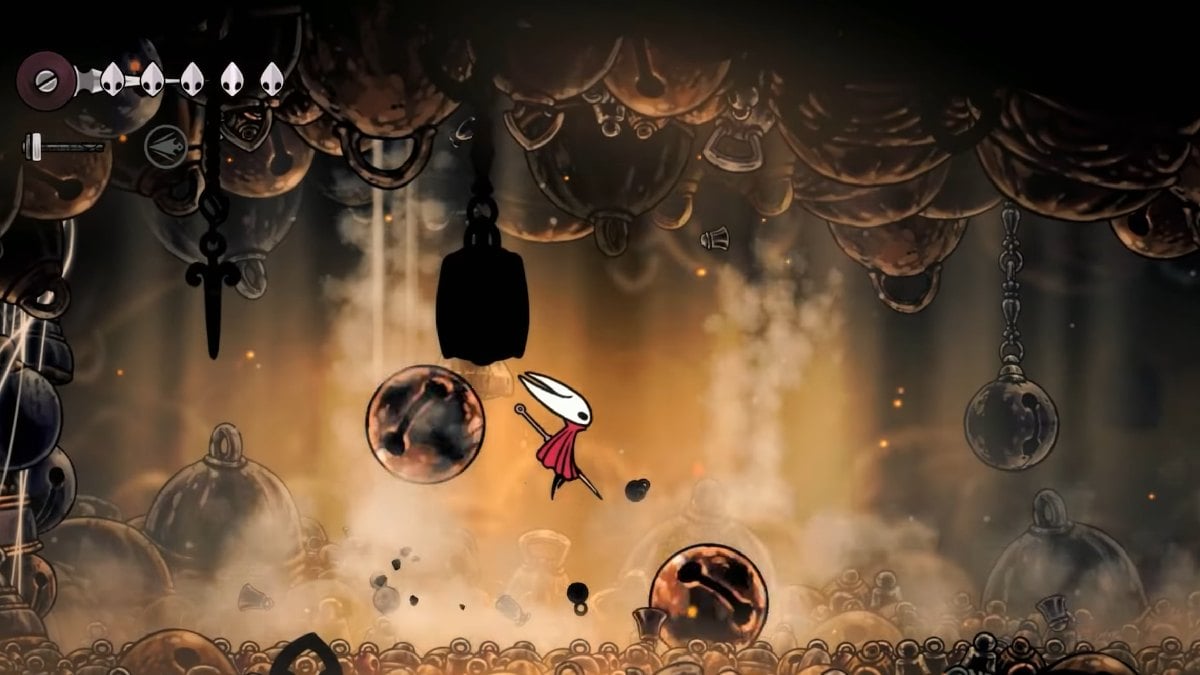 1757036150 722 Comment vaincre la bete cloche dans Hollow Knight Silksong Hollow Knight Silksong Bell Beast Boss plafond bell drops