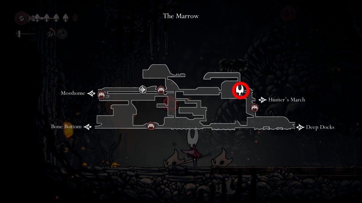 1757077191 101 Hollow Knight Silksong Tous les emplacements volatiles des Hollow Knight Silksong Volatile Flintbeetle #3 emplacement sur la carte