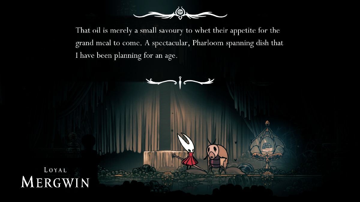 1757402061 102 Hollow Knight Silksong Comment completer le grand gout de Pharloom Hollow Knight Silksong commence la quête du grand goût du pharloom en parlant à mergwin