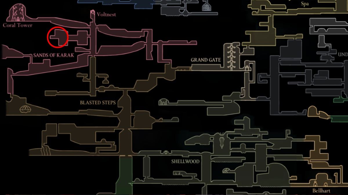 1757402062 760 Hollow Knight Silksong Comment completer le grand gout de Pharloom Hollow Knight Silksong croûte emplacement sables de la région de karak carte