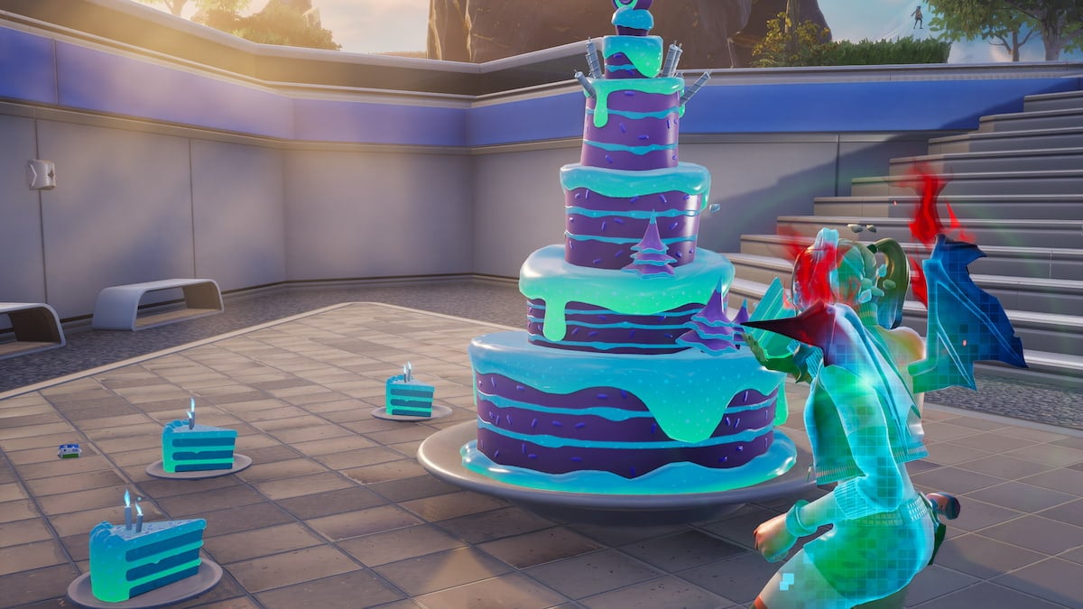1758639831 602 Comment terminer toutes les quetes danniversaire dans Fortnite Chapitre 6 Manger du gâteau d’anniversaire bleu dans Fortnite