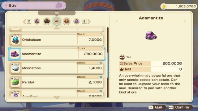 Comment obtenir un adamantite dans Story of Seasons Grand Bazaar Comment obtenir un adamantite dans Story of Seasons Grand Bazaar