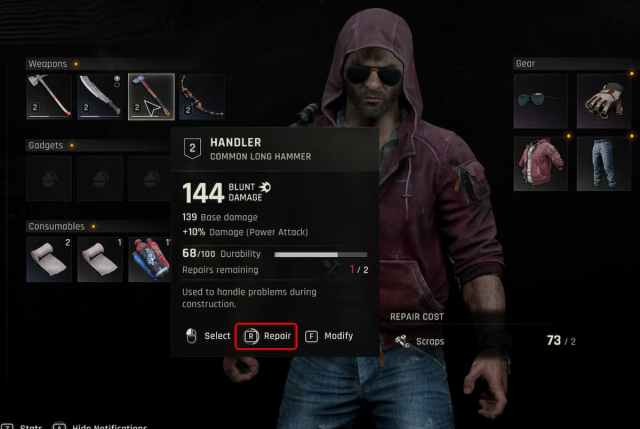 Comment reparer des armes dans Dying Light the Beast Comment reparer des armes dans Dying Light the Beast