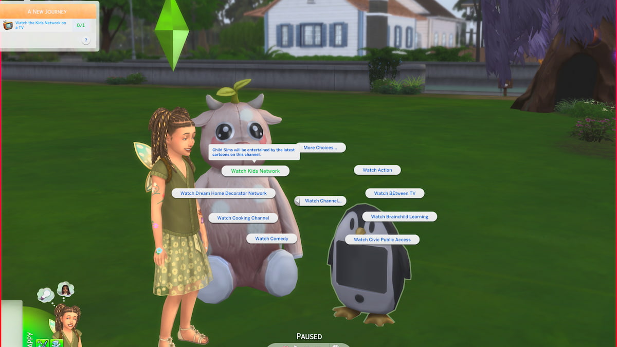 Quetes et recompenses de levenement Tous les amis pour la L’option Watch Kids Network marquée sur l’ours dans Les Sims 4