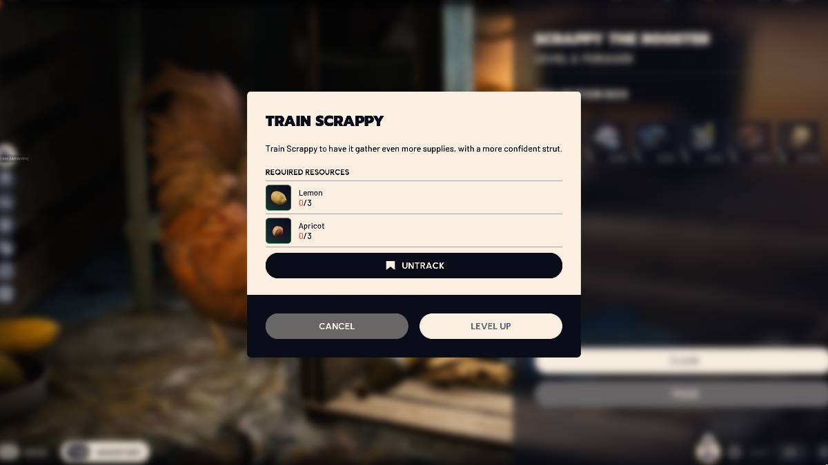 1761861317 207 Tous les objets de mise a niveau de Scrappy the ARC Raiders train scrappy menu