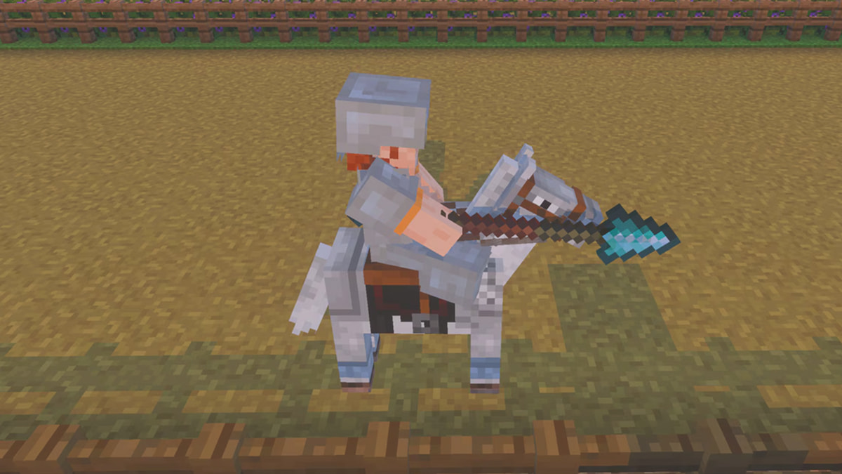 1761917300 387 Date de sortie de la mise a jour Minecraft Mounts Monter à cheval tout en tenant une lance dans minecraft
