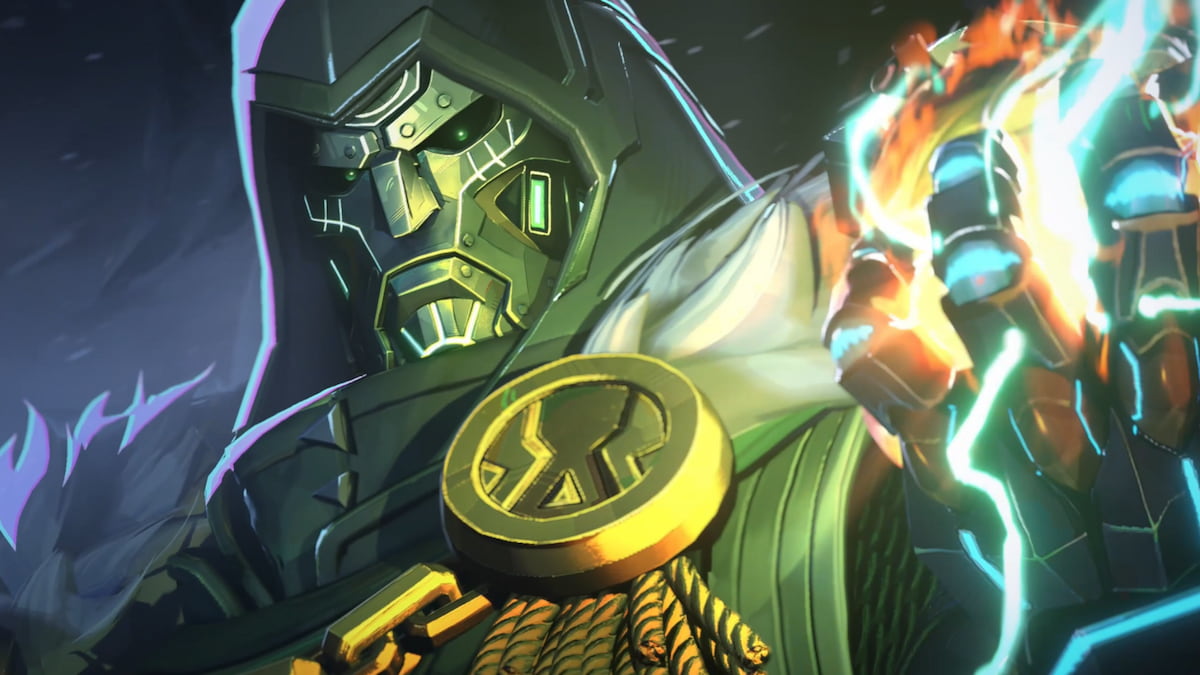 Compte a rebours de la saison 5 de Marvel Rivals Doctor Doom tendant sa main avec des pouvoirs dedans dans Marvel rivals