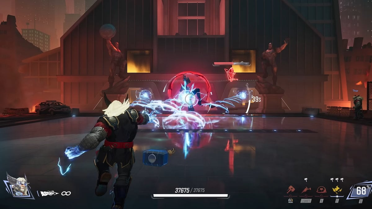 Meilleur Marvel Zombies Thor Build dans Marvel Rivals Thor tire la foudre sur la sorcière écarlate dans Marvel rivalise avec les zombies