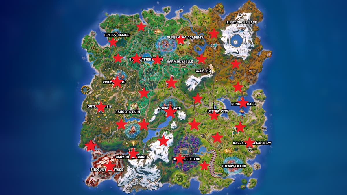 Tous les emplacements des Stalkbox dans Fortnite Chapitre 6 Saison Tous les emplacements de la boîte de discussion marqués dans fortnite