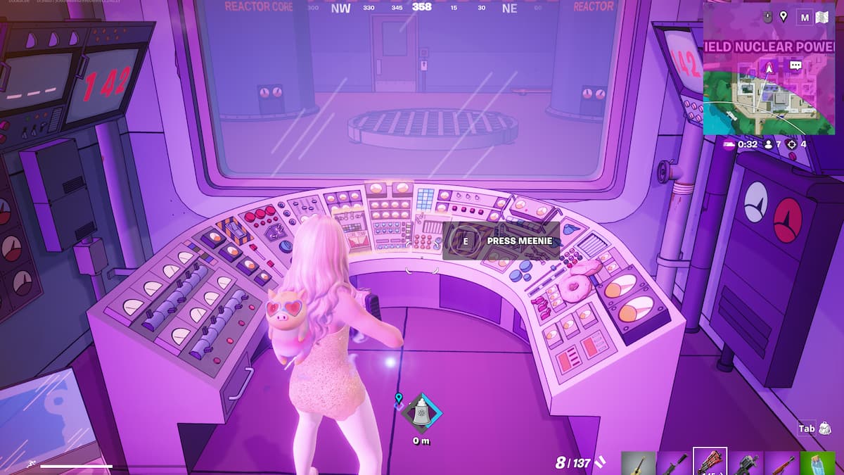 1762180761 938 Comment resoudre le puzzle de la centrale nucleaire de Springfield Appuyer sur le bouton de la console de la centrale électrique dans fortnite