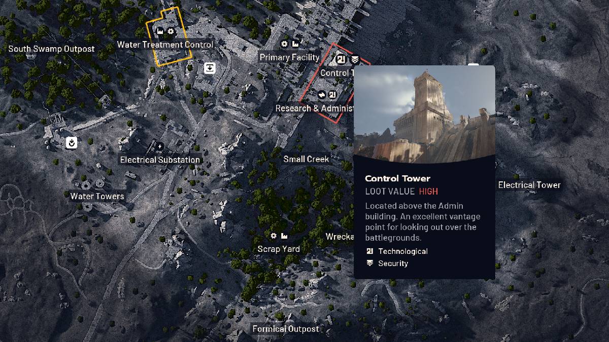 1762184902 513 Toutes les pieces verrouillees et les cles dans la carte Emplacement clé de l’utilisation de la tour de contrôle du barrage ARC Raiders sur la carte