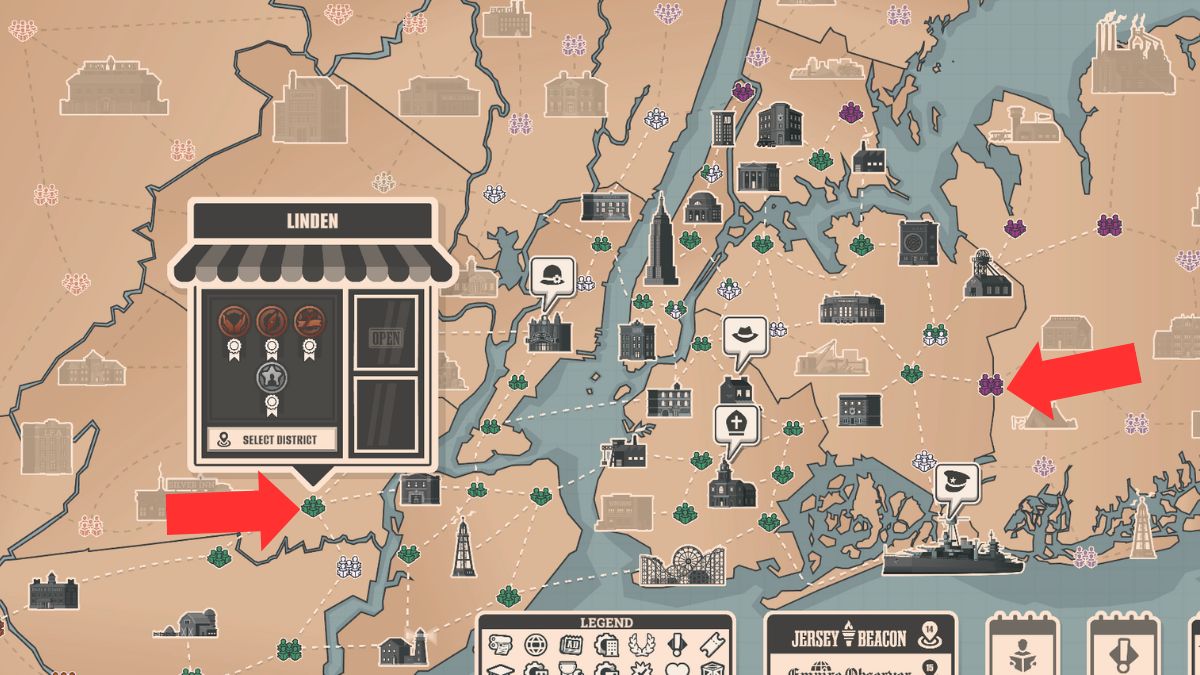 Comment obtenir un scoop dans News Tower Des quartiers d’agence de presse sur la carte, où le joueur peut obtenir des scoops, mis en avant sur une carte.