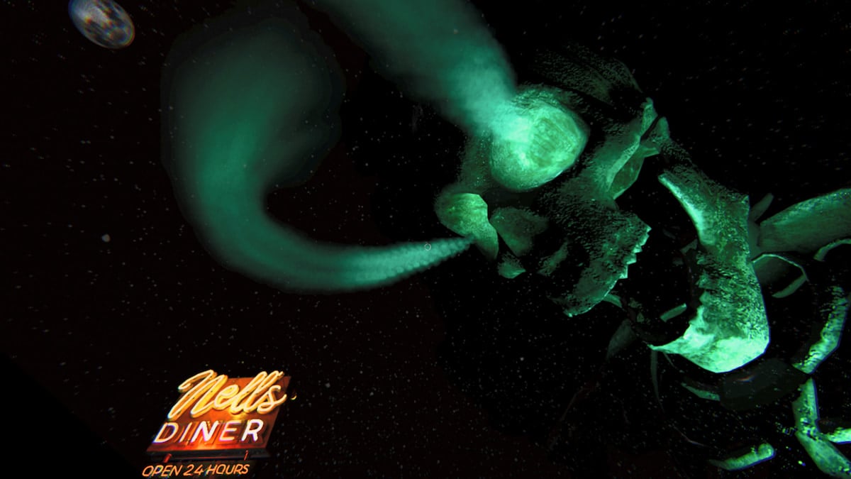 1764850933 351 Comment achever la decouverte du NellNellDiner dans la phasmophobie Crâne vert au-dessus du diner de Nell en phase de phasmophobie